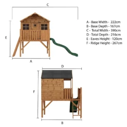 Mercia Honeysuckle Playhouse With Tower And Slide -Garantia Store 12806775 1674949338419444