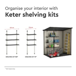 Keter Manor 6 X 4ft Outdoor Garden Pent Storage Shed - Beige/Brown -Garantia Store 12808002 1605036177192040