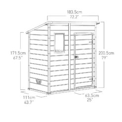 Keter Manor 6 X 4ft Outdoor Garden Pent Storage Shed - Beige/Brown -Garantia Store 12808002 2075036177226321