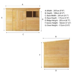 Mercia 10 X 6ft Overlap Pent Shed -Garantia Store 12809273 8164976248397334