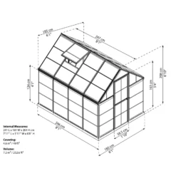 Palram 6 X 8ft Canopia Harmony Greenhouse - Silver -Garantia Store 12810583 2134833167202621