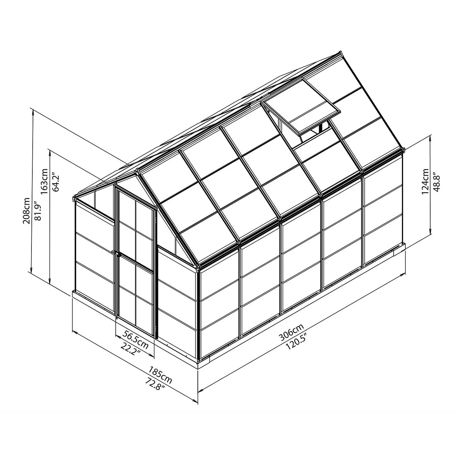 Palram 6 X 10ft Canopia Harmony Greenhouse - Silver 9 Palram 6 X 10ft Canopia Harmony Greenhouse - Silver - Image 9
