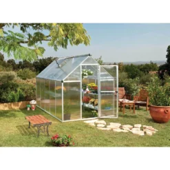 Palram 6 X 10ft Canopia Mythos Greenhouse - Silver -Garantia Store 12810855 4384833196188075