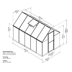 Palram 6 X 10ft Canopia Mythos Greenhouse - Silver -Garantia Store 12810855 9094833196368093