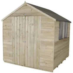 7x7ft Forest Natural Timber Overlap Apex Pressure Treated Wooden Shed -Garantia Store 12810900 2074833193748205