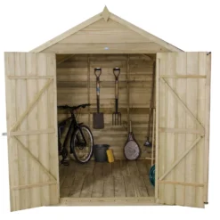 7x7ft Forest Natural Timber Overlap Apex Pressure Treated Wooden Shed -Garantia Store 12810900 4474833193690167
