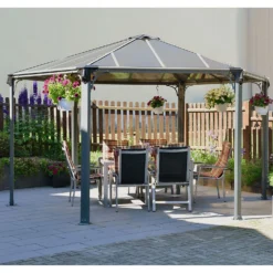 Palram - Canopia Monaco Hexagonal Garden Gazebo Grey -Garantia Store 12810973 1644924172856303