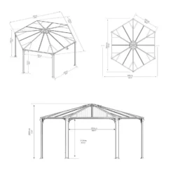 Palram - Canopia Monaco Hexagonal Garden Gazebo Grey -Garantia Store 12810973 2024924172811849