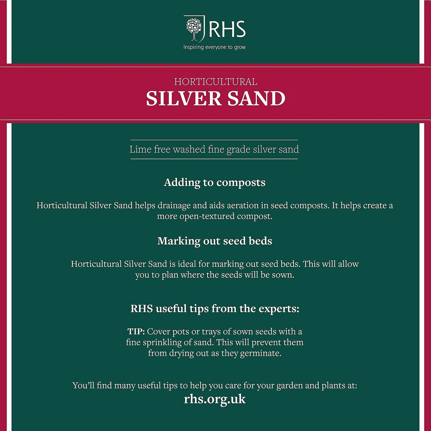 RHS Horticultural Silver Sand - Large - 20kg 6 RHS Horticultural Silver Sand - Large - 20kg - Image 6