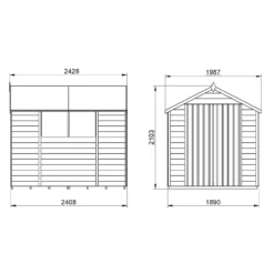Forest 8 X 6ft Overlap Pressure Treated Apex Shed - Double Door - Incl. Installation -Garantia Store 12814912 1114832992408083
