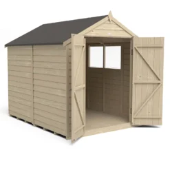 Forest 8 X 6ft Overlap Pressure Treated Apex Shed - Double Door - Incl. Installation -Garantia Store 12814912 1474832992249521