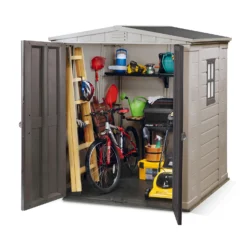 Keter Factor 6 X 6ft Outdoor Garden Apex Storage Shed - Beige/Brown -Garantia Store 12817719 1384909322598441