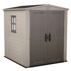 Keter Factor 6 X 6ft Outdoor Garden Apex Storage Shed - Beige/Brown