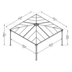 Palram - Canopia Palermo 4300 Garden Gazebo Grey -Garantia Store 12819403 1434893347503053
