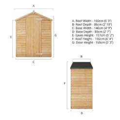 Mercia 5x3ft Overlap Apex Windowless Wooden Shed -Garantia Store 12819793 8535012836344552