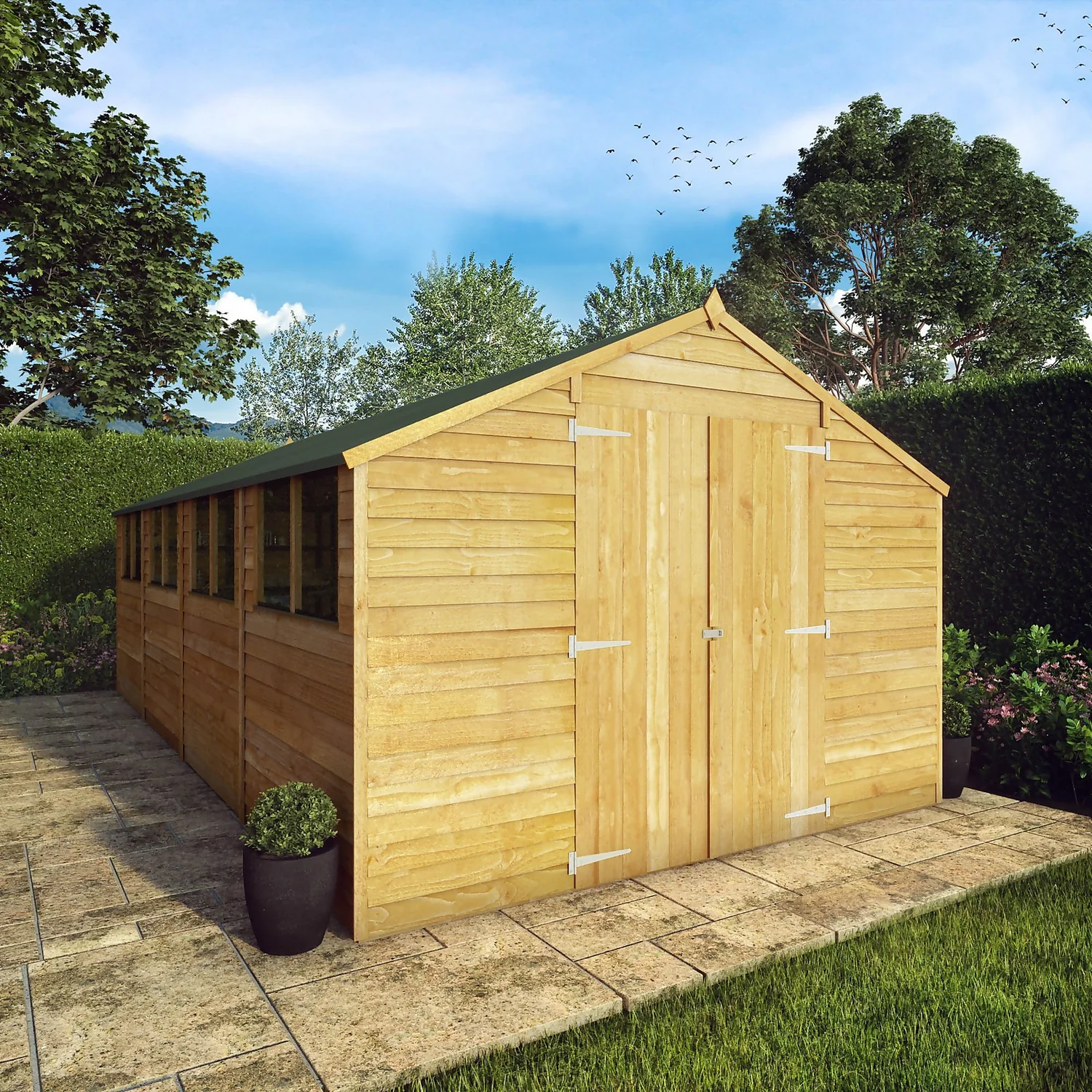 Mercia 20 X 10ft Overlap Apex Wooden Shed 3 Mercia 20 X 10ft Overlap Apex Wooden Shed - Image 3