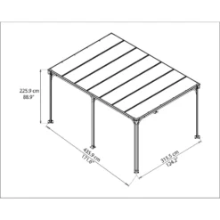 Palram - Canopia Milano 4300 Garden Gazebo Grey Bronze -Garantia Store 12821928 9554833173520981