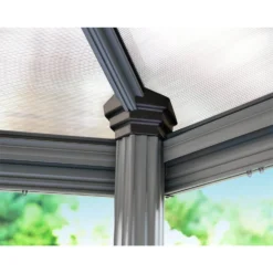 Palram - Canopia Roma Hexagonal Garden Gazebo Grey 11 Palram - Canopia Roma Hexagonal Garden Gazebo Grey -Garantia Store 12821930 1024833174980112