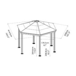 Palram - Canopia Roma Hexagonal Garden Gazebo Grey 13 Palram - Canopia Roma Hexagonal Garden Gazebo Grey -Garantia Store 12821930 1644833174791166