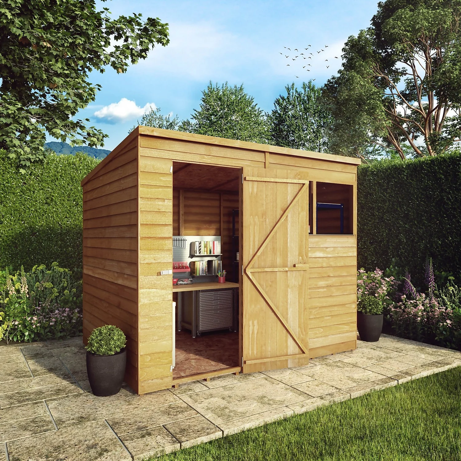 Mercia 8 X 6ft Overlap Pent Shed - Incl. Installation 2 Mercia 8 X 6ft Overlap Pent Shed - Incl. Installation - Image 2