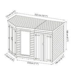 Mercia 11 X 7ft Summerhouse With Side Shed - Installation Included -Garantia Store 12822779 4164833219402003