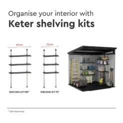 Keter Artisan 7 X 7ft Outdoor Garden Storage Pent Shed - Grey 18 Keter Artisan 7 X 7ft Outdoor Garden Storage Pent Shed - Grey -Garantia Store 12823640 4485036176845363
