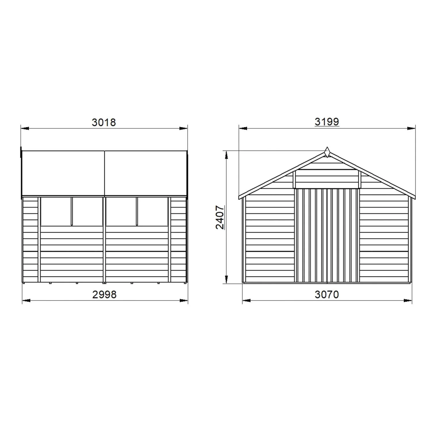 Forest 10 X 10ft Overlap Pressure Treated Double Door Apex Shed 9 Forest 10 X 10ft Overlap Pressure Treated Double Door Apex Shed - Image 9
