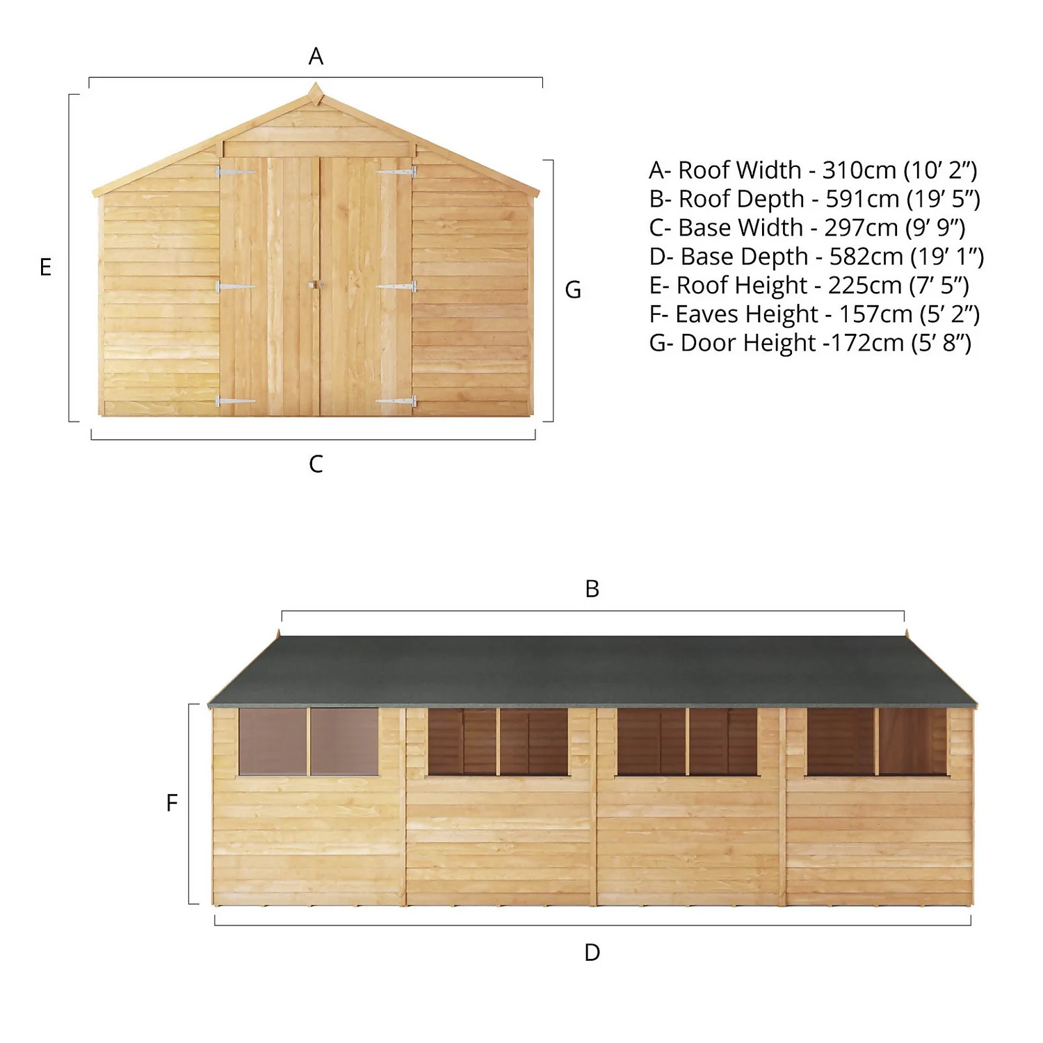 Mercia 20 X 10ft Overlap Apex Shed - Incl. Installation 9 Mercia 20 X 10ft Overlap Apex Shed - Incl. Installation - Image 9