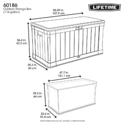 Lifetime Outdoor Plastic Garden Storage Box - 439 Litres -Garantia Store 12826335 1974856525567256