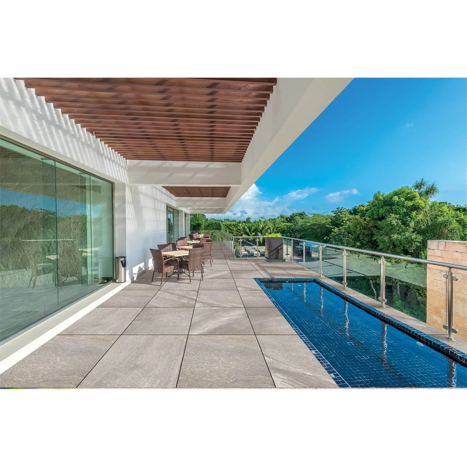 Porcelain Patio Kit 21.6m2 Dove Grey 2 Porcelain Patio Kit 21.6m2 Dove Grey - Image 2