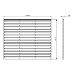 6ft X 5ft (1.8m X 1.5m) Pressure Treated Contemporary Double Slatted Fence Panel - Pack Of 4 -Garantia Store 12832591 1824833196033908