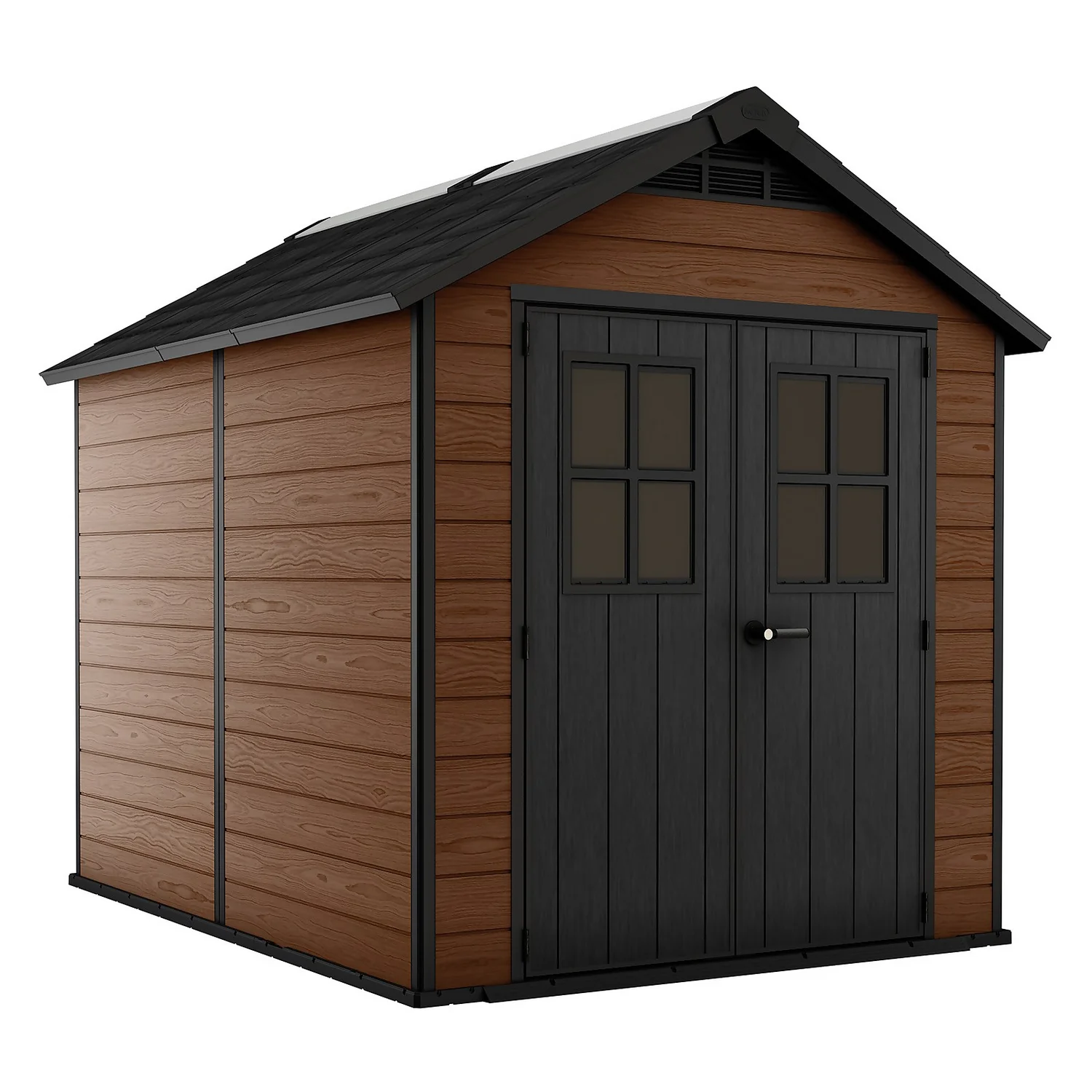 Keter Newton 7.5 X 9ft Outdoor Plastic Garden Storage Shed - Brown 1 Keter Newton 7.5 X 9ft Outdoor Plastic Garden Storage Shed - Brown