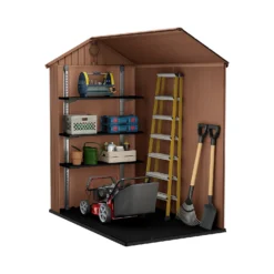 Keter Darwin 6 X 4ft Outdoor Garden Apex Storage Shed - Brown -Garantia Store 12833043 2135036178077022