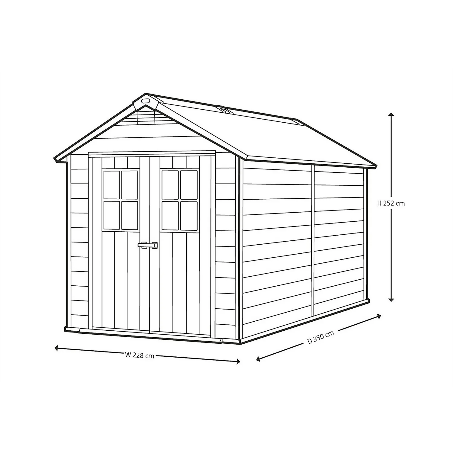 Keter Newton 7.5 X 11ft Outdoor Plastic Garden Storage Shed - Brown 3 Keter Newton 7.5 X 11ft Outdoor Plastic Garden Storage Shed - Brown - Image 3