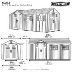Lifetime 17.5 X 8 Ft Dual Entry Outdoor Storage Shed -Garantia Store 12836595 2485012583902295