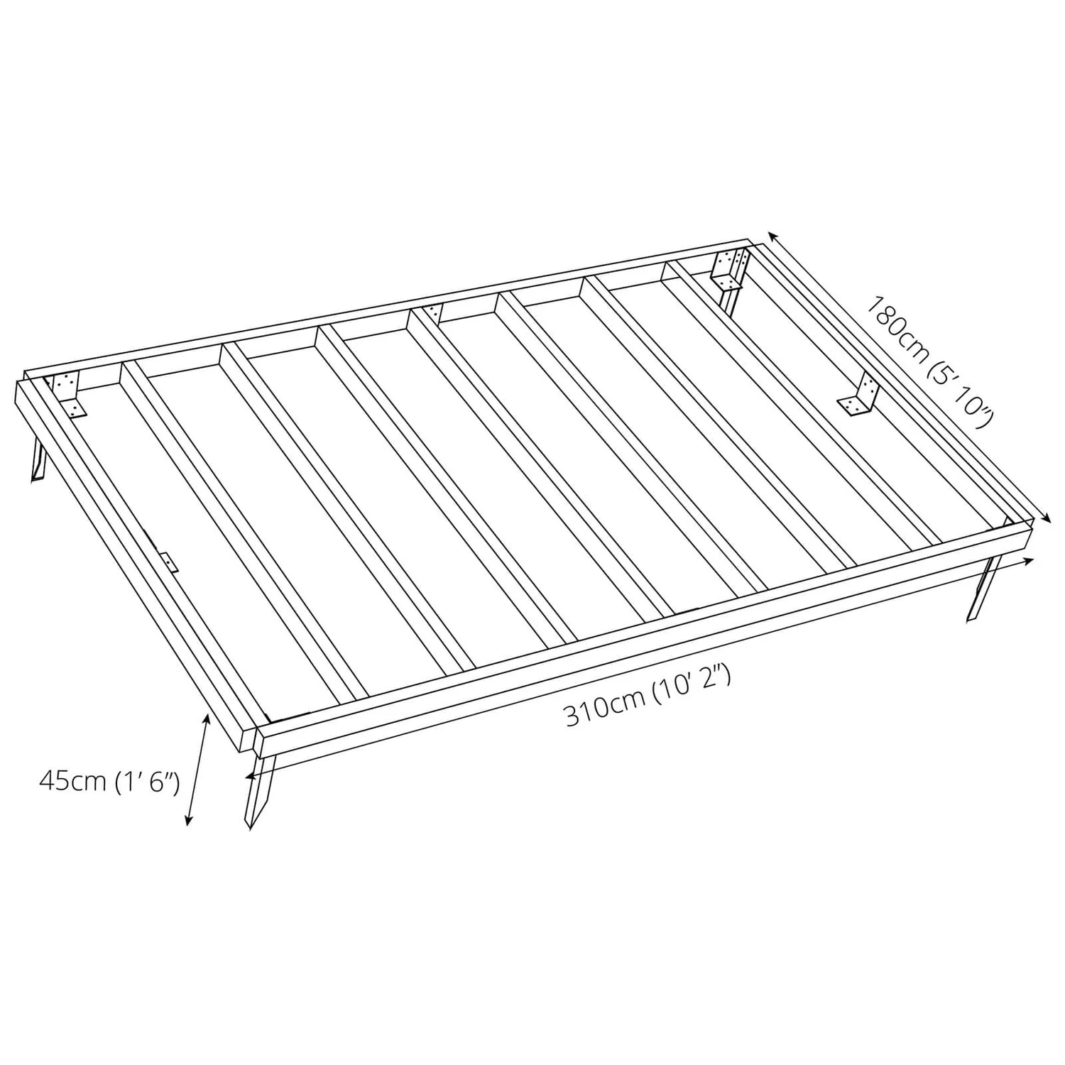 Mercia 10x6ft Pressure Treated Wooden Shed Base 8 Mercia 10x6ft Pressure Treated Wooden Shed Base - Image 8
