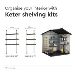 Keter Oakland 7.5 X 7ft Outdoor Garden Apex Storage Shed - Grey -Garantia Store 12840574 4715036179350714