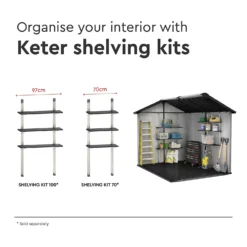 Keter Oakland 7.5 X 9ft Outdoor Garden Apex Storage Shed - Grey -Garantia Store 12840578 1635036179845699