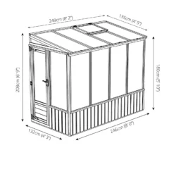 Country Living Southwell 8 X 4ft Premium Lean To Greenhouse Painted + Installation - Thorpe Towers -Garantia Store 12876015 6364843879586487