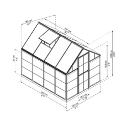 Palram Canopia Hybrid 6 X 8ft Greenhouse - Silver 9 Palram Canopia Hybrid 6 X 8ft Greenhouse - Silver -Garantia Store 12877507 1214853165593635