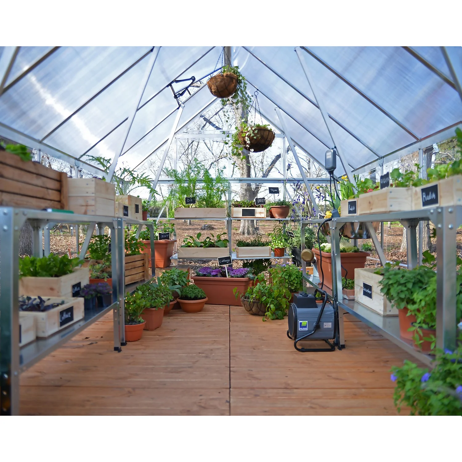 Palram Canopia Hybrid 6 X 6ft Silver Greenhouse 4 Palram Canopia Hybrid 6 X 6ft Silver Greenhouse - Image 4