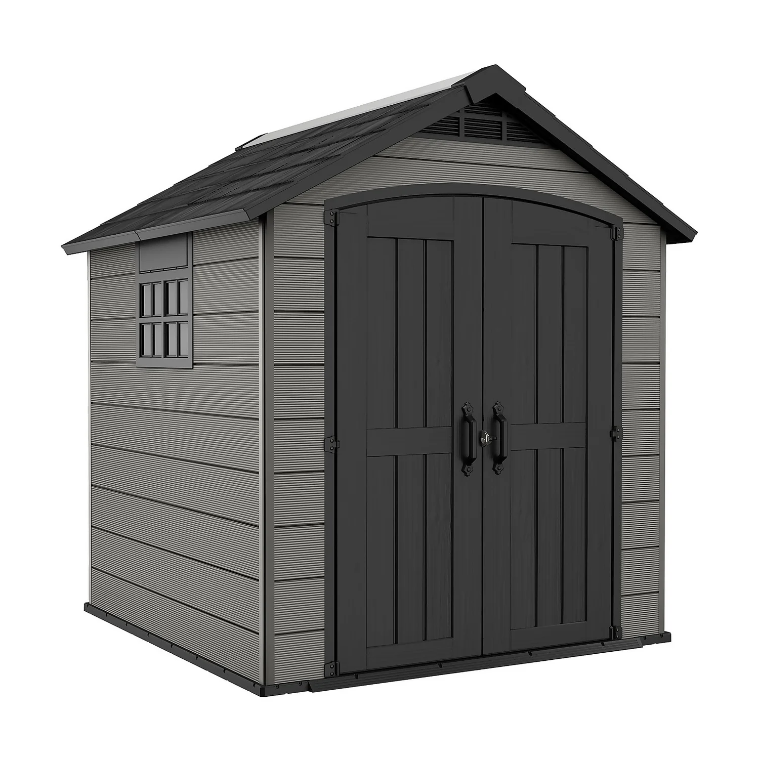 Keter Premier 7 X 7ft Outdoor Garden Apex Storage Shed - Grey 1 Keter Premier 7 X 7ft Outdoor Garden Apex Storage Shed - Grey