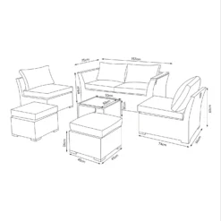 Bambrick 6 Seater Grey Rattan Garden Sofa Set 18 Bambrick 6 Seater Grey Rattan Garden Sofa Set -Garantia Store 12882317 2044947969840510