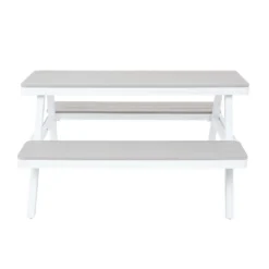 Picnic Bench - White & Grey 12 Picnic Bench - White & Grey -Garantia Store 12885210 6834846186528506