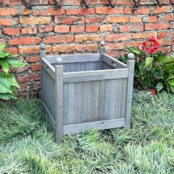 Homebase Large Wooden Planter Grey -Garantia Store 12885228 9875013038355126