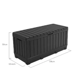 Keter Kentwood Outdoor Garden Storage Box 350L - Graphite -Garantia Store 12885762 1494899008656236
