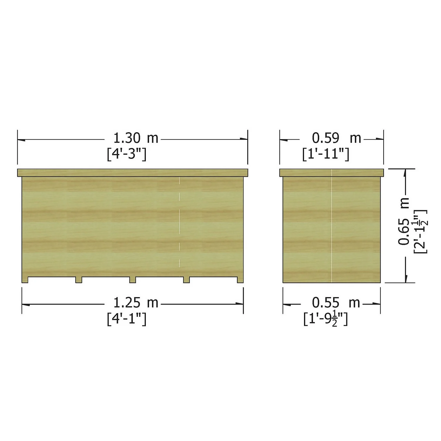 Shire Tongue & Groove Wooden Storage Box - 4x2ft 5 Shire Tongue & Groove Wooden Storage Box - 4x2ft - Image 5