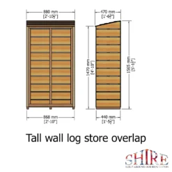 Shire Tall Wall Log Store - 3x1.5ft -Garantia Store 12887202 2044851593436426