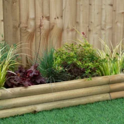 Forest Horizontal Log Garden Border Edging - 80cm -Garantia Store 12887248 4994917242400285