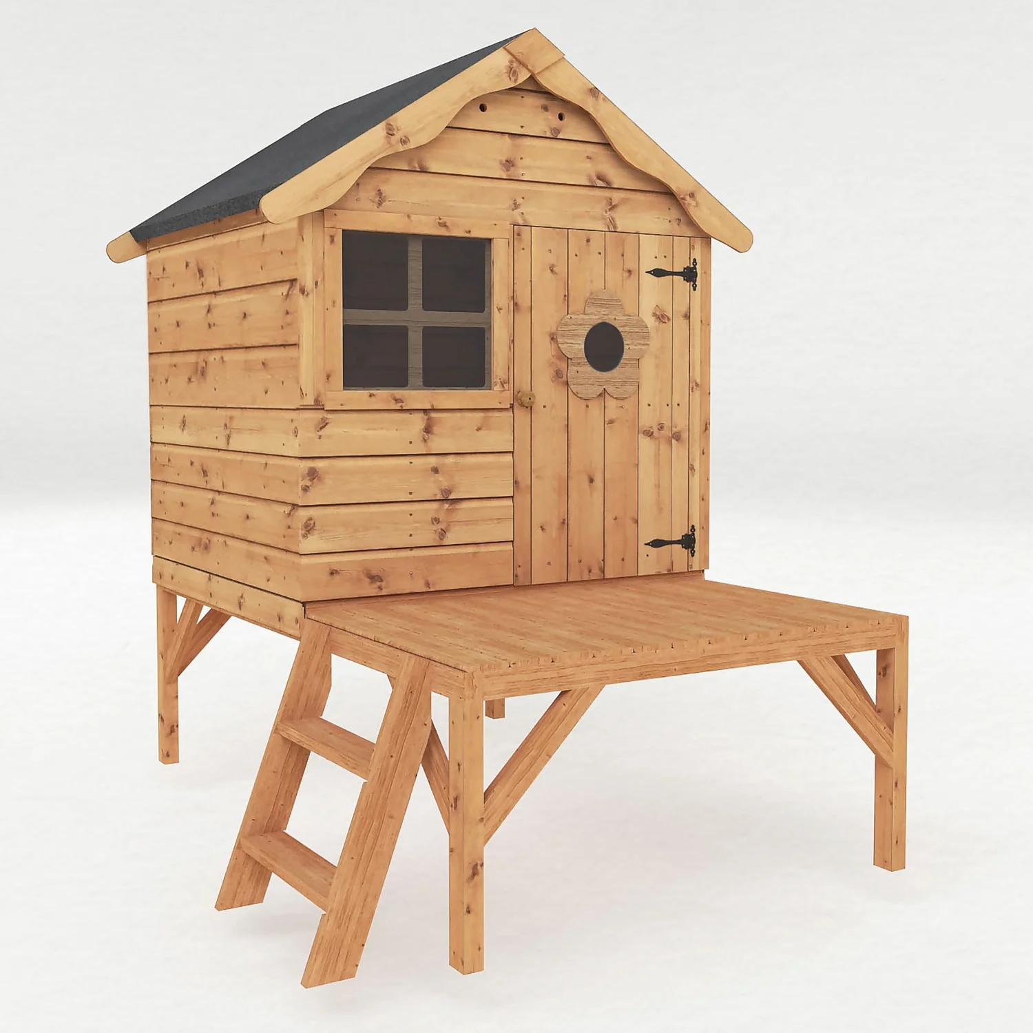 Mercia 4 X 7ft Snug Wooden Playhouse With Tower 1 Mercia 4 X 7ft Snug Wooden Playhouse With Tower